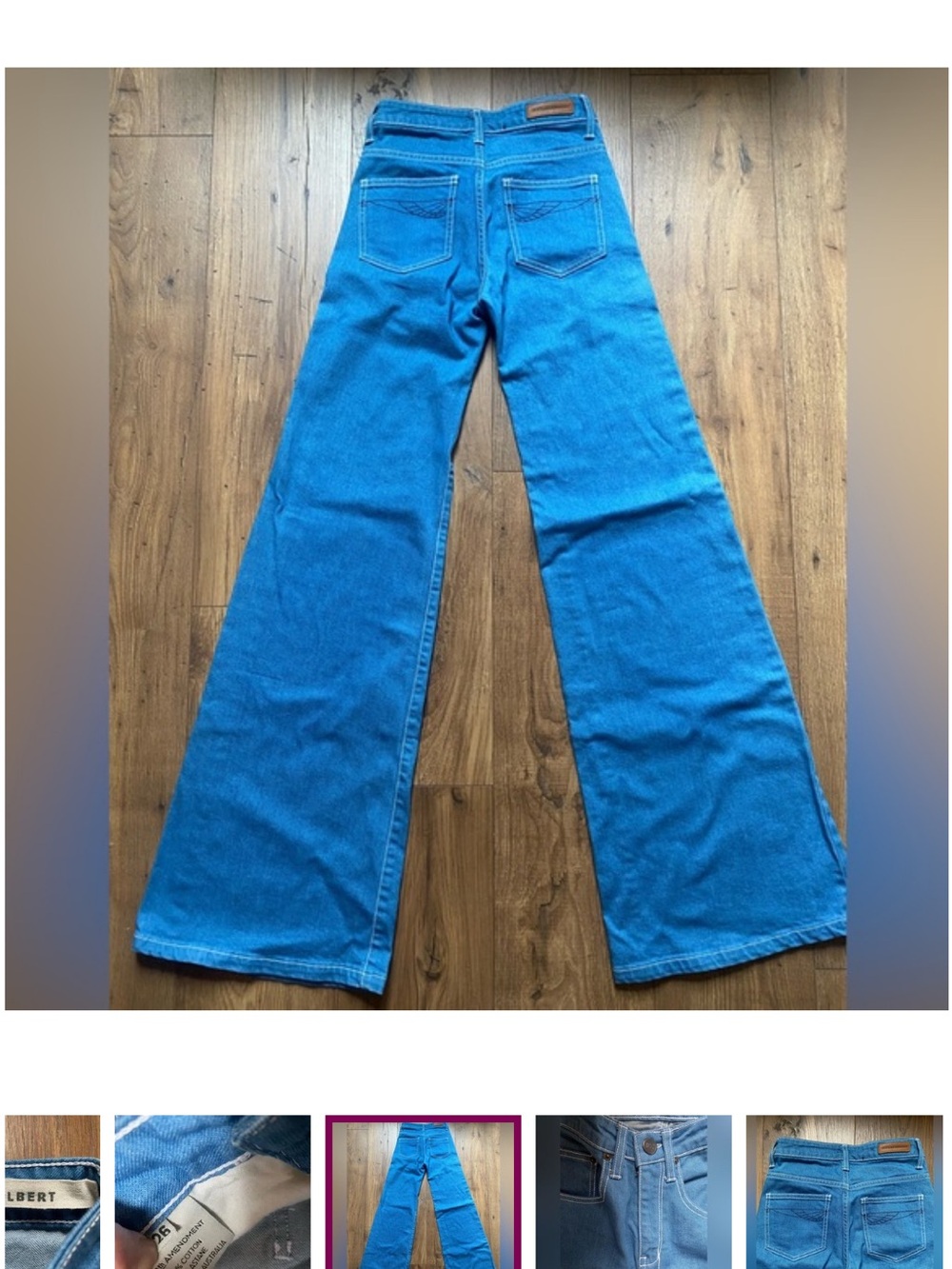High-Rise Wide-Leg Women's Jeans in Bright Blue - Picture 5 of 7